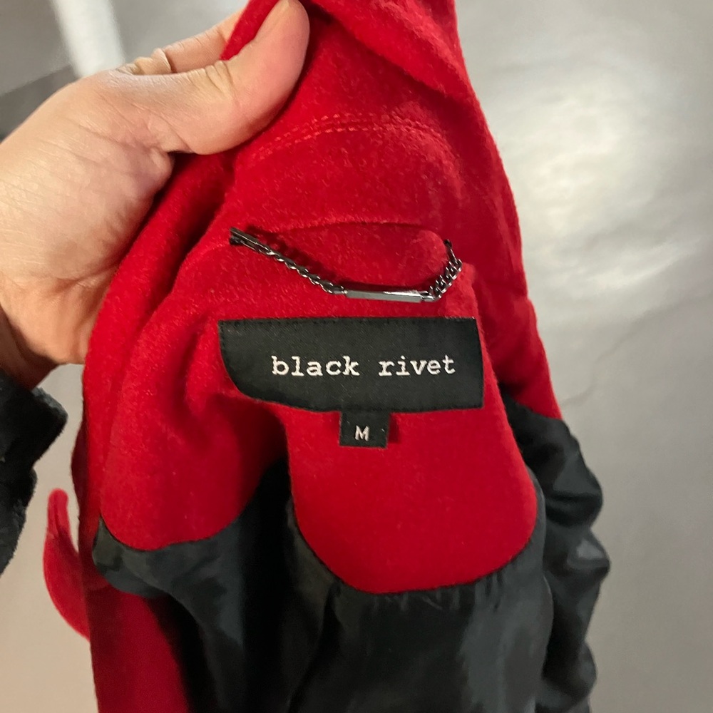 Women's Red pea coat Black Rivet - Picture 6 of 6